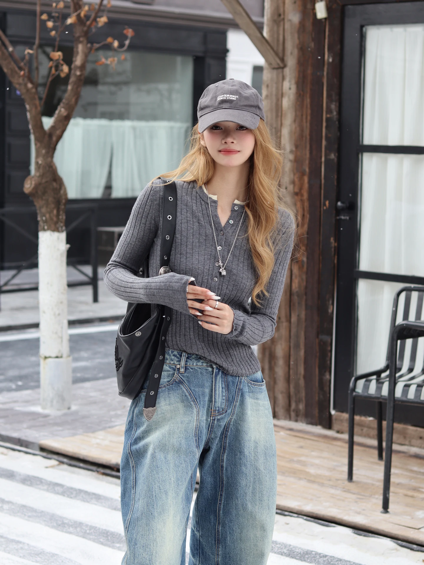 Earth Store Knitted Wool 00% Women's Slim Fit Base irt Color Blo Fake Two-Piece Sle Autumn Faion Slimming Top
Earth Store Knitted Wool 00% Women's Slim Fit Base irt Color Blo Fake Two-Piece Sle Autumn Faion Slimming Top