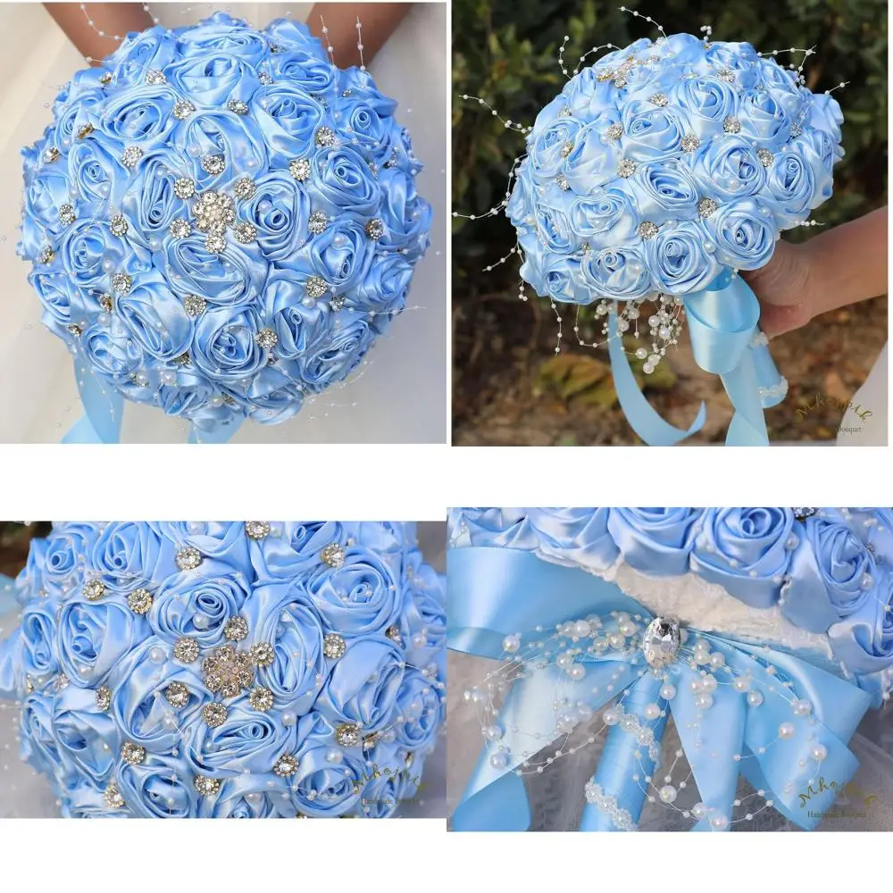 Light Blue Round Crystal Brooch Bouquet for Weddings, Bridal or Bridesmaid, Artificial Rose Arrangement, 9.8
Light Blue Round Crystal Brooch Bouquet for Weddings, Bridal or Bridesmaid, Artificial Rose Arrangement, 9.8