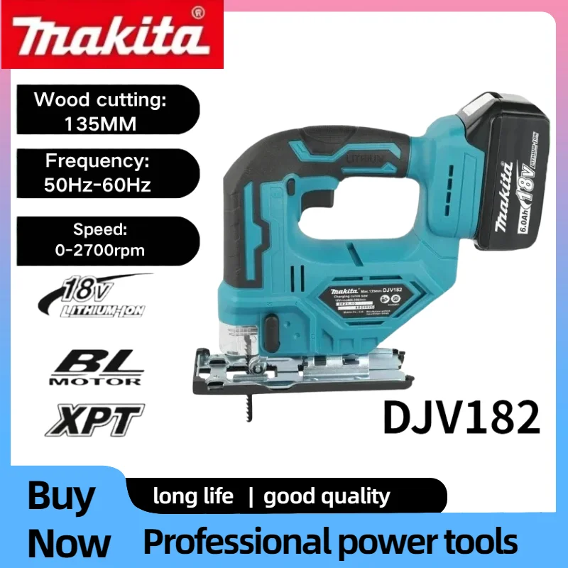 Makita DJV182Z Carpenter Brushless Cordless Jigsaw 18V Bare Tool Barrel Handle Portable Saw Equipped With Durable Saw Blades
Makita DJV182Z Carpenter Brushless Cordless Jigsaw 18V Bare Tool Barrel Handle Portable Saw Equipped With Durable Saw Blades