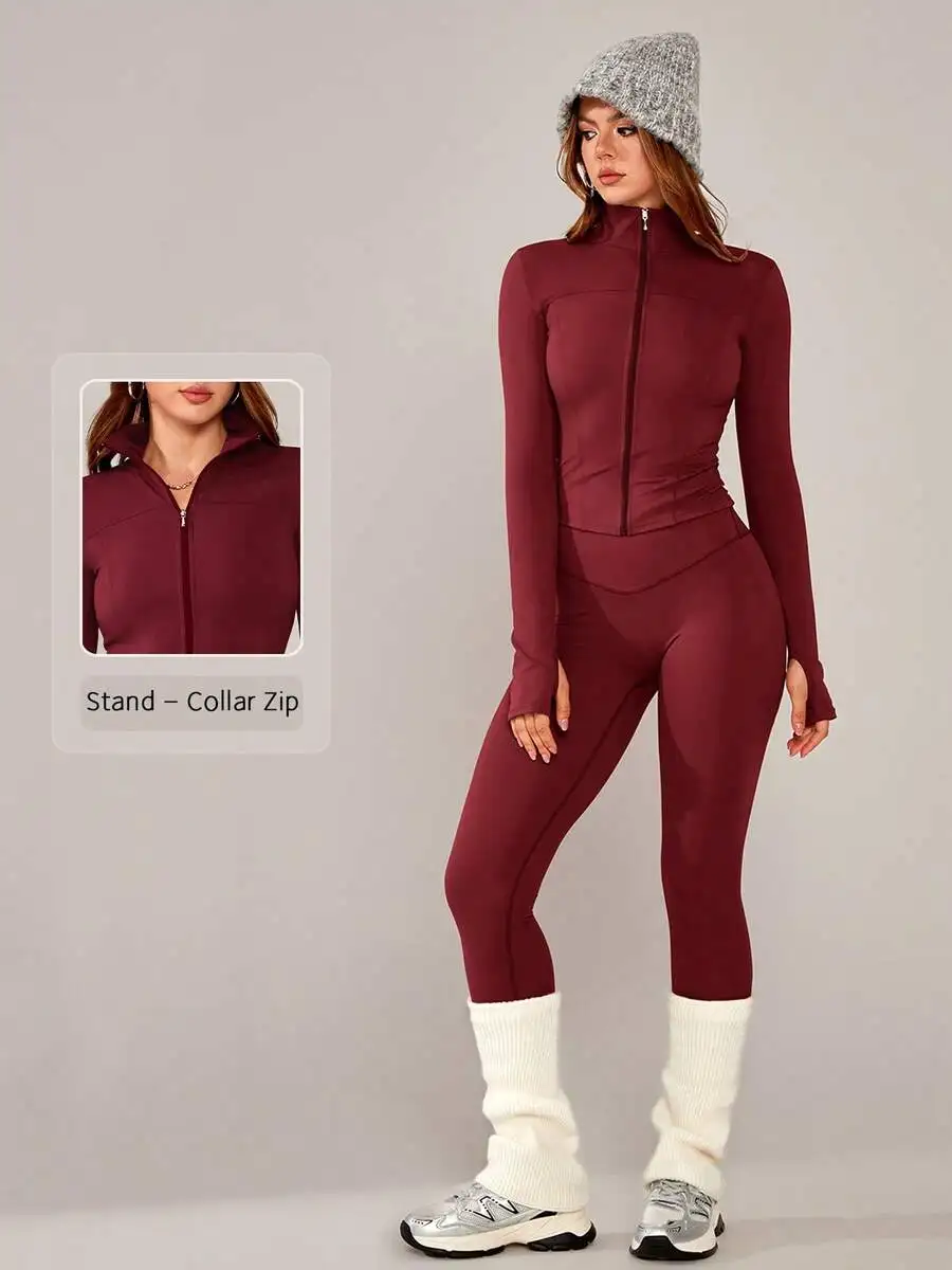 Women Slim Fit Zipper Activewear Set For Fitness Running Yoga Outdoor Sports
Women Slim Fit Zipper Activewear Set For Fitness Running Yoga Outdoor Sports