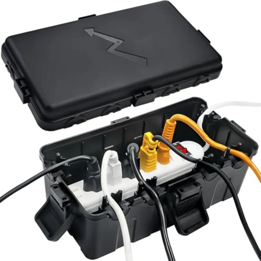 Outdoor Electrical Box 10.6x5.5x4.5inch,IP54 Waterproof Extension Cord Cover w/6 Cable Entry, Weatherproof Connection Box Prote
Outdoor Electrical Box 10.6x5.5x4.5inch,IP54 Waterproof Extension Cord Cover w/6 Cable Entry, Weatherproof Connection Box Prote