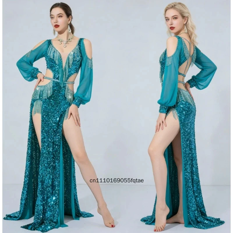 Women's Belly Dance Competition Costume Luxury Sequin AB Rhinestone Fringe Dress Oriental Dance Stage Performance Wear for Adult
Women's Belly Dance Competition Costume Luxury Sequin AB Rhinestone Fringe Dress Oriental Dance Stage Performance Wear for Adult
