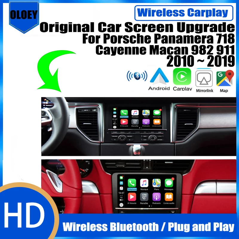 Беспроводной адаптер с автоматическим интерфейсом Apple CarPlay Android, камера заднего вида для Porsche Panamera 718 Cayenne Macan 982 911 2010 ~ 2019
Беспроводной адаптер с автоматическим интерфейсом Apple CarPlay Android, камера заднего вида для Porsche Panamera 718 Cayenne Macan 982 911 2010 ~ 2019