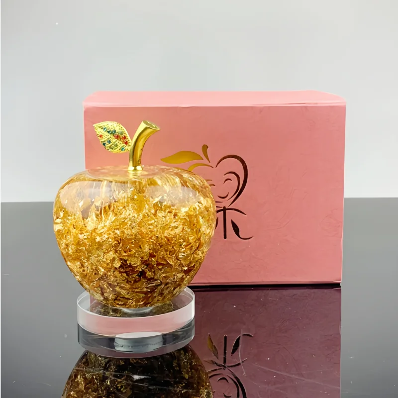 Southeast Asia Style Gold Foil Apple Ornament with Crystal Base Creative Home Decoration Christmas Gift
Southeast Asia Style Gold Foil Apple Ornament with Crystal Base Creative Home Decoration Christmas Gift