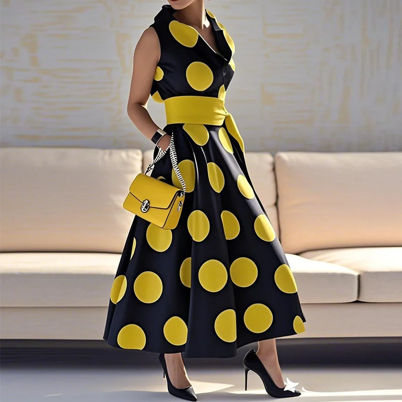 Modigirl Women's Elegant Polka-dot Maxi Dresses 2025 Summer Dress Tied Waist A-line Long Dress for Woman Clothing Party Dresses
Modigirl Women's Elegant Polka-dot Maxi Dresses 2025 Summer Dress Tied Waist A-line Long Dress for Woman Clothing Party Dresses