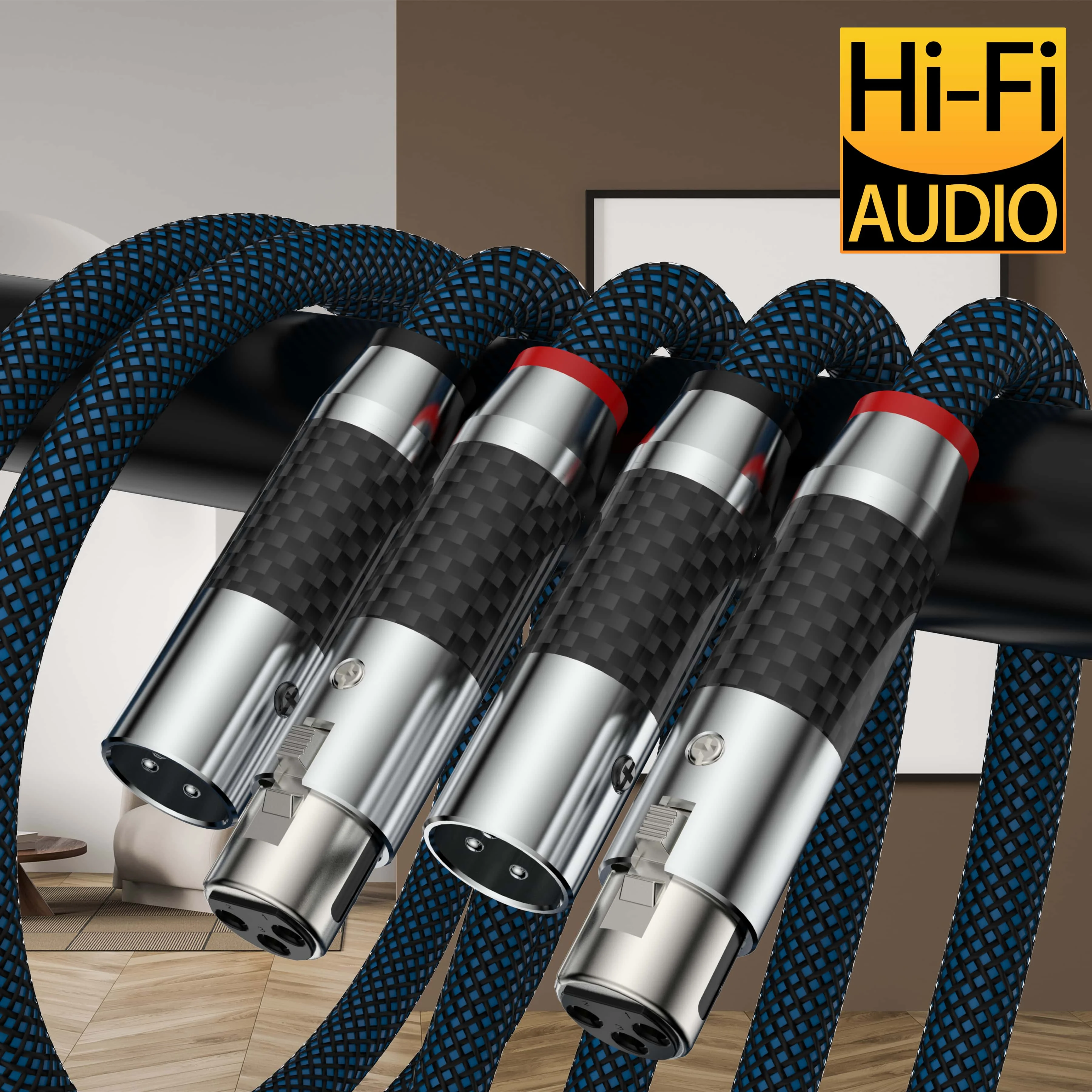 Audiophile-Grade Balanced XLR Pair, Gold-Plated Shielded Braided Cable for Hi-Fi Turntable & Amp
Audiophile-Grade Balanced XLR Pair, Gold-Plated Shielded Braided Cable for Hi-Fi Turntable & Amp