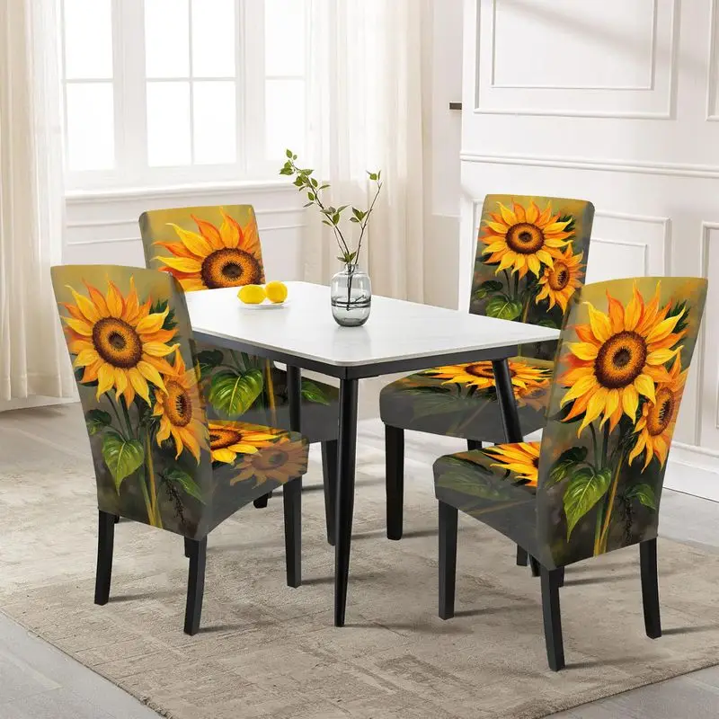 2D printed chair cover, sunflower pattern, restaurant chair cover washable, suitable for families, hotels, banquets
2D printed chair cover, sunflower pattern, restaurant chair cover washable, suitable for families, hotels, banquets