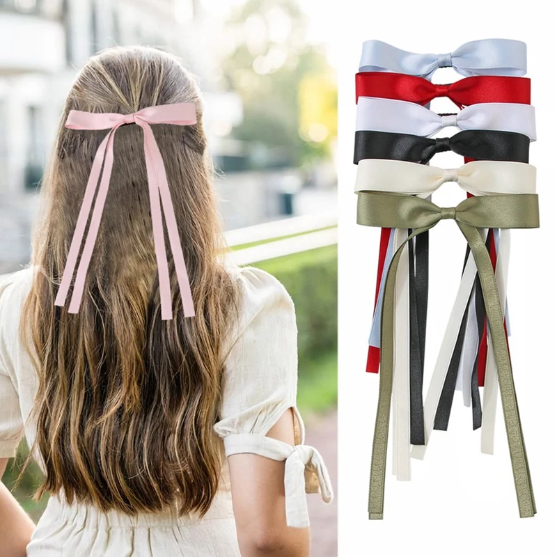 10 PCS Hair Bows Long Tail Bowknot Hair Clips For Women, Hair Barrettes Accessories
10 PCS Hair Bows Long Tail Bowknot Hair Clips For Women, Hair Barrettes Accessories