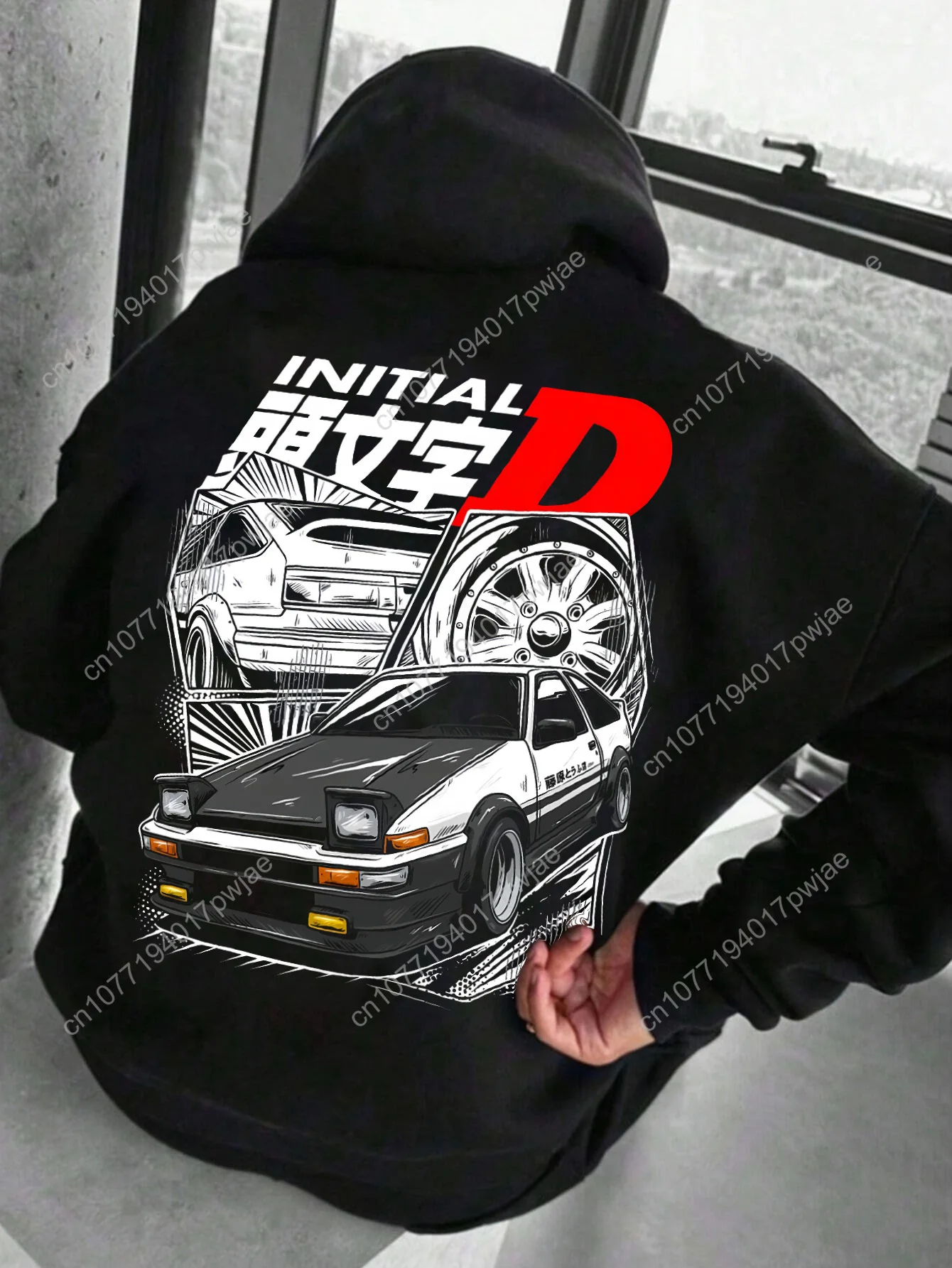 Men's Drift Car & Initial D Anime Graphic Hooded Sweatshirt - Flocked Back Print, Relaxed Fit Hoodie with Racing Design, Casual
Men's Drift Car & Initial D Anime Graphic Hooded Sweatshirt - Flocked Back Print, Relaxed Fit Hoodie with Racing Design, Casual