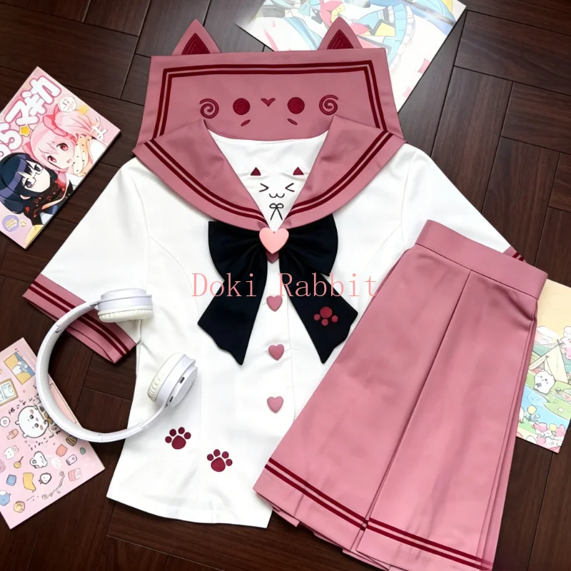 Preppy Style Japanese Kawaii Women 3 Piece Set Sailor Collar Tops + Bow + Pleated Skirt Cute Bow Design Sweet Campus Korean Sets
Preppy Style Japanese Kawaii Women 3 Piece Set Sailor Collar Tops + Bow + Pleated Skirt Cute Bow Design Sweet Campus Korean Sets