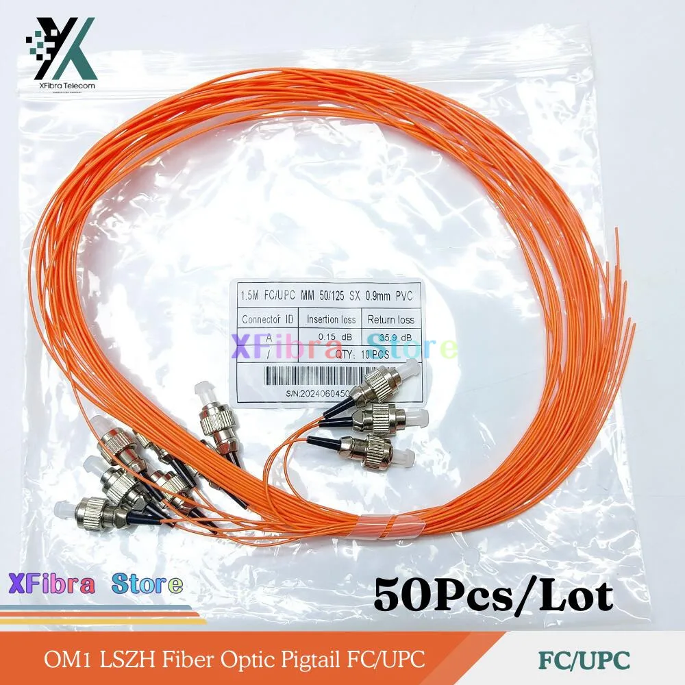 FC Pigtail Optic Fiber Cable, Orange, Aqua, Red, FTTH EK, 0.9Mm, OM1,1M, 1.5M, 50Pcs, 125Um, 50Pcs
FC Pigtail Optic Fiber Cable, Orange, Aqua, Red, FTTH EK, 0.9Mm, OM1,1M, 1.5M, 50Pcs, 125Um, 50Pcs