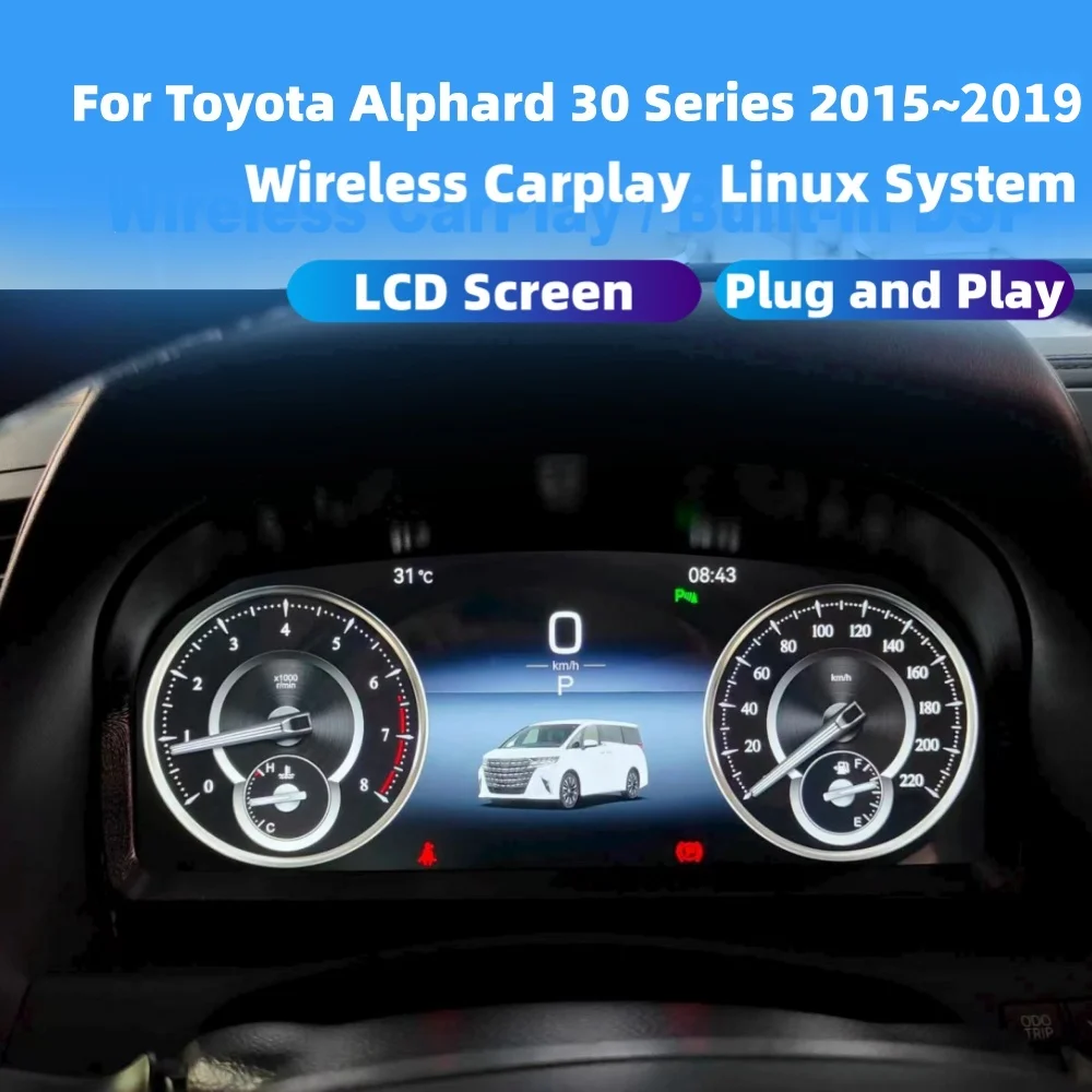 For Toyota Alphard 30 Series AH3 2015~2019 Virtual Cockpit Speed Meter LCD Cluster Instrument Panel Multimedia Player Dashboard
For Toyota Alphard 30 Series AH3 2015~2019 Virtual Cockpit Speed Meter LCD Cluster Instrument Panel Multimedia Player Dashboard