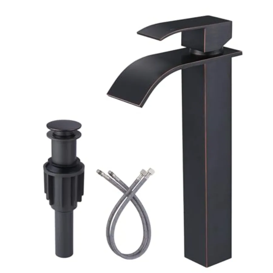 Vessel Sink Faucet Single Hole: Bathroom Faucet, Single Handle Waterfall Bathroom Faucet with Pop Up Drain and cUPC Supply Line
Vessel Sink Faucet Single Hole: Bathroom Faucet, Single Handle Waterfall Bathroom Faucet with Pop Up Drain and cUPC Supply Line
