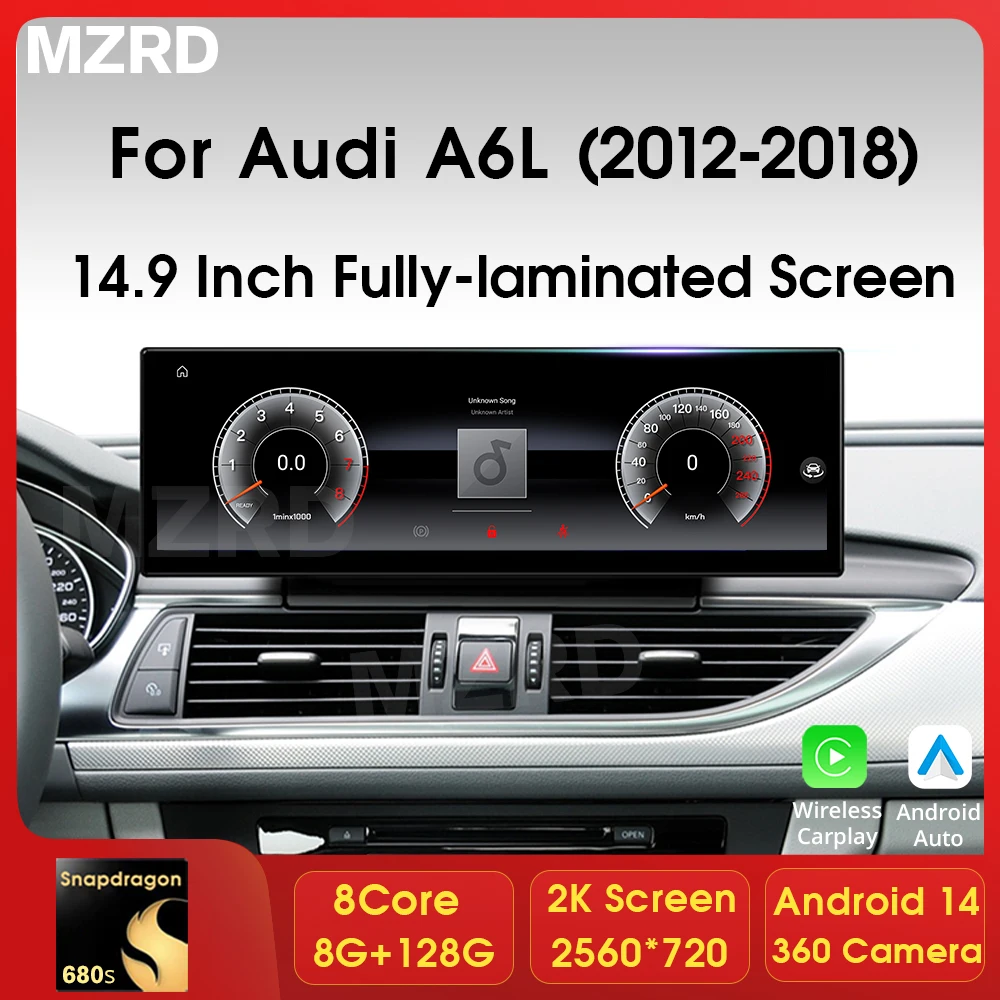 MZRD 14,9 дюйма Android 14 4 + 64G Carplay Auto для Audi A6 A6L LHD 2012-2018 Автомобильный мультимедийный плеер GPS Navi Bluetooth Головные устройства Инструменты
MZRD 14,9 дюйма Android 14 4 + 64G Carplay Auto для Audi A6 A6L LHD 2012-2018 Автомобильный мультимедийный плеер GPS Navi Bluetooth Головные устройства Инструменты