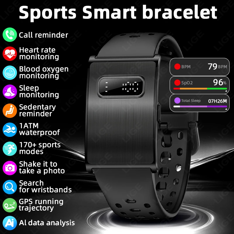 LIGE Smart Watch Men Sports Smart Bracelet Fitness Band Heart Rate Blood Pressure Monitor Waterproof Multifunction Watches Women
LIGE Smart Watch Men Sports Smart Bracelet Fitness Band Heart Rate Blood Pressure Monitor Waterproof Multifunction Watches Women