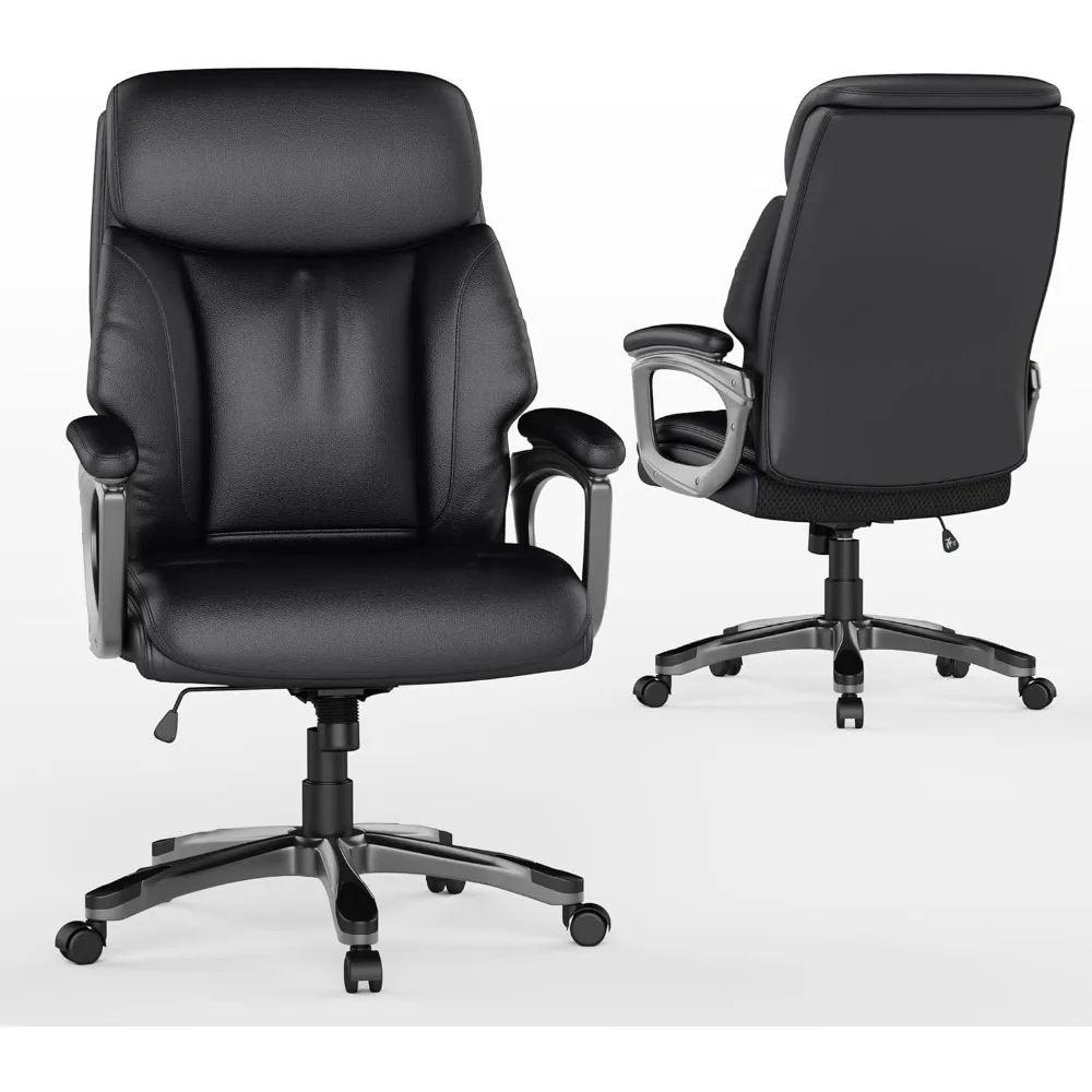 Ergonomic Executive Office Chair, Leather Desk Chair Comfy, Big and Tall Office Chair with Wheels, Padded Arms and LumbarSupport
Ergonomic Executive Office Chair, Leather Desk Chair Comfy, Big and Tall Office Chair with Wheels, Padded Arms and LumbarSupport