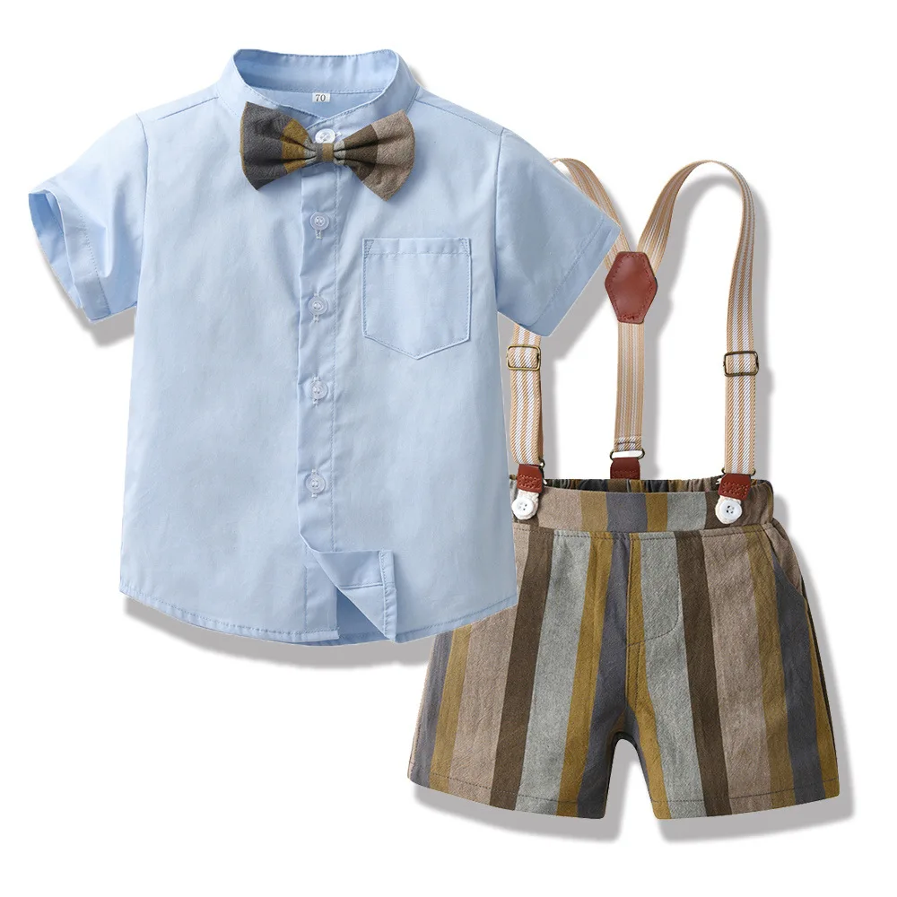 Fashion Boys Suits Short Sleeve Blue Blouse+Suspender Shorts 2pcs Set Children Sets Summer Boy Outerwears Clothing
Fashion Boys Suits Short Sleeve Blue Blouse+Suspender Shorts 2pcs Set Children Sets Summer Boy Outerwears Clothing