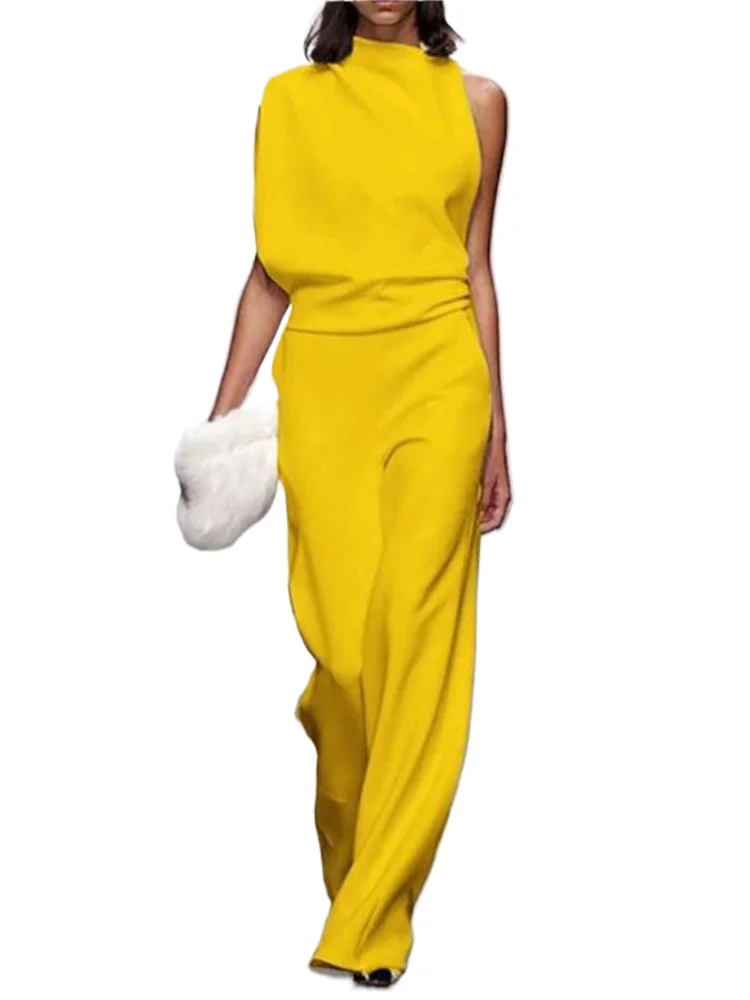 Сплошной цвет, нерегулярные комбинезоны без рукавов, женский модный темпераментный сексуальный комбинезон с открытой спиной и складками, слегка расклешенный женский комбинезон 2025
Сплошной цвет, нерегулярные комбинезоны без рукавов, женский модный темпераментный сексуальный комбинезон с открытой спиной и складками, слегка расклешенный женский комбинезон 2025