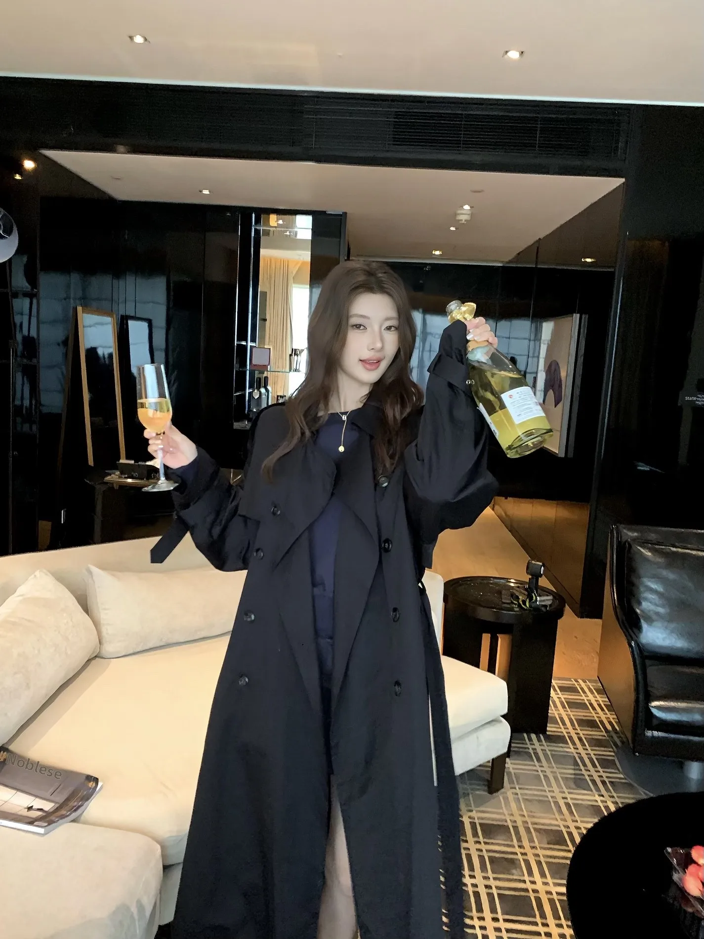 UKILAU Long Loose Women's Coat Bla Belted Waist-Cinching Hepburn Sle Windbreaker Cotton Blend Commute Friendly
UKILAU Long Loose Women's Coat Bla Belted Waist-Cinching Hepburn Sle Windbreaker Cotton Blend Commute Friendly