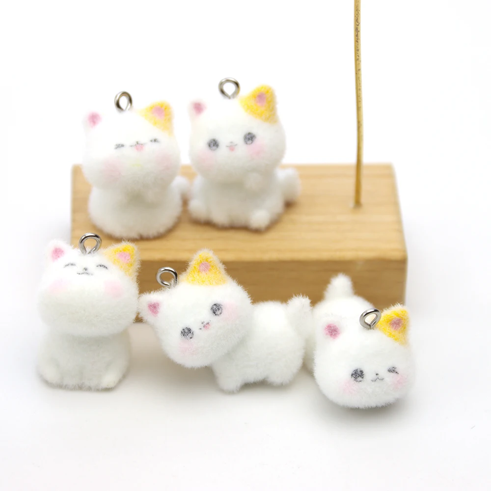 30pcs 3D Flocking Resin Cat Charms Animal Plush Dolls Pendant Accessories for Necklace Earrings Making DIY Jewelry Adornment
30pcs 3D Flocking Resin Cat Charms Animal Plush Dolls Pendant Accessories for Necklace Earrings Making DIY Jewelry Adornment