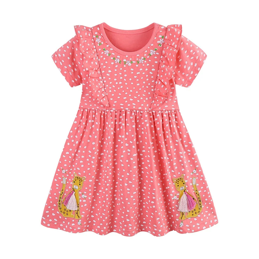 2-7T Summer Short Sleeve Girls Dresses Animals Embroidery Lovely Kids Wear Baby Dress Cotton Children's Frocks Toddler Clothing
2-7T Summer Short Sleeve Girls Dresses Animals Embroidery Lovely Kids Wear Baby Dress Cotton Children's Frocks Toddler Clothing