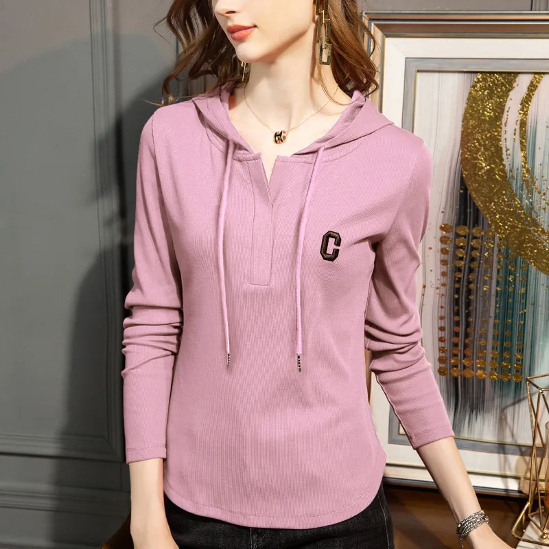 2023 New Autumn Women's T-shirt Top Long Sleeve Pullover Casual Fit Hooded T-shirt Letter Embroidered Feminist Shirt
2023 New Autumn Women's T-shirt Top Long Sleeve Pullover Casual Fit Hooded T-shirt Letter Embroidered Feminist Shirt