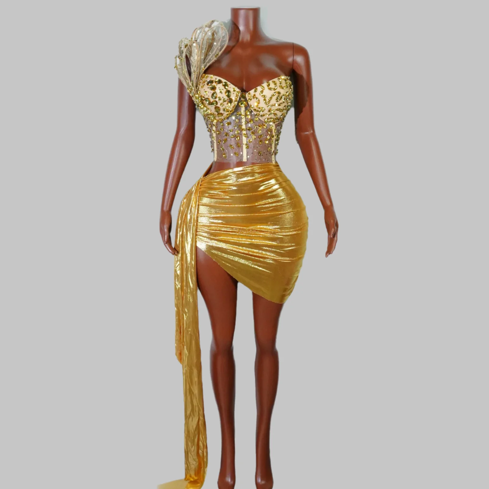 Women Sexy Crystal Gold Dress Singer Bar Party Club Wedding Birthday Backless Gown Celebrity Dance Stage Drag Queen Costumes
Women Sexy Crystal Gold Dress Singer Bar Party Club Wedding Birthday Backless Gown Celebrity Dance Stage Drag Queen Costumes