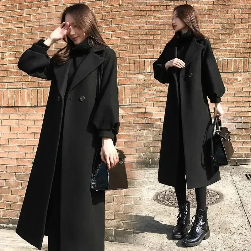 QNPQYX New Spring Autumn Woolen Coats Female Long Loose Wool Jackets Plus Size Black Wool Trench Coats Women's Fashion Overcoat
QNPQYX New Spring Autumn Woolen Coats Female Long Loose Wool Jackets Plus Size Black Wool Trench Coats Women's Fashion Overcoat