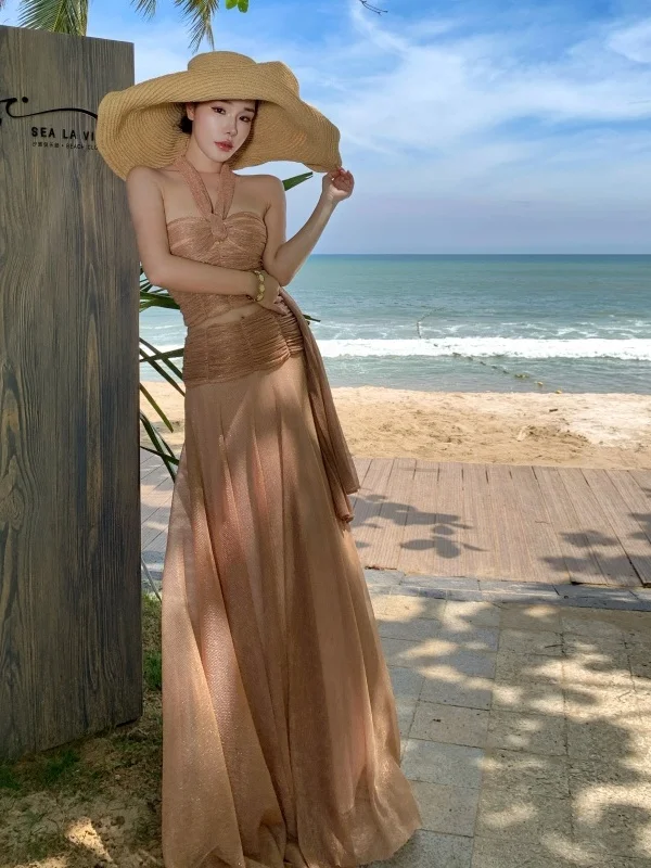 Элегантное шифоновое вечернее платье цвета шампанского из 2 предметов, женский укороченный топ с перекрестной талией, юбка с высокой талией, роскошное платье для дня рождения
Элегантное шифоновое вечернее платье цвета шампанского из 2 предметов, женский укороченный топ с перекрестной талией, юбка с высокой талией, роскошное платье для дня рождения