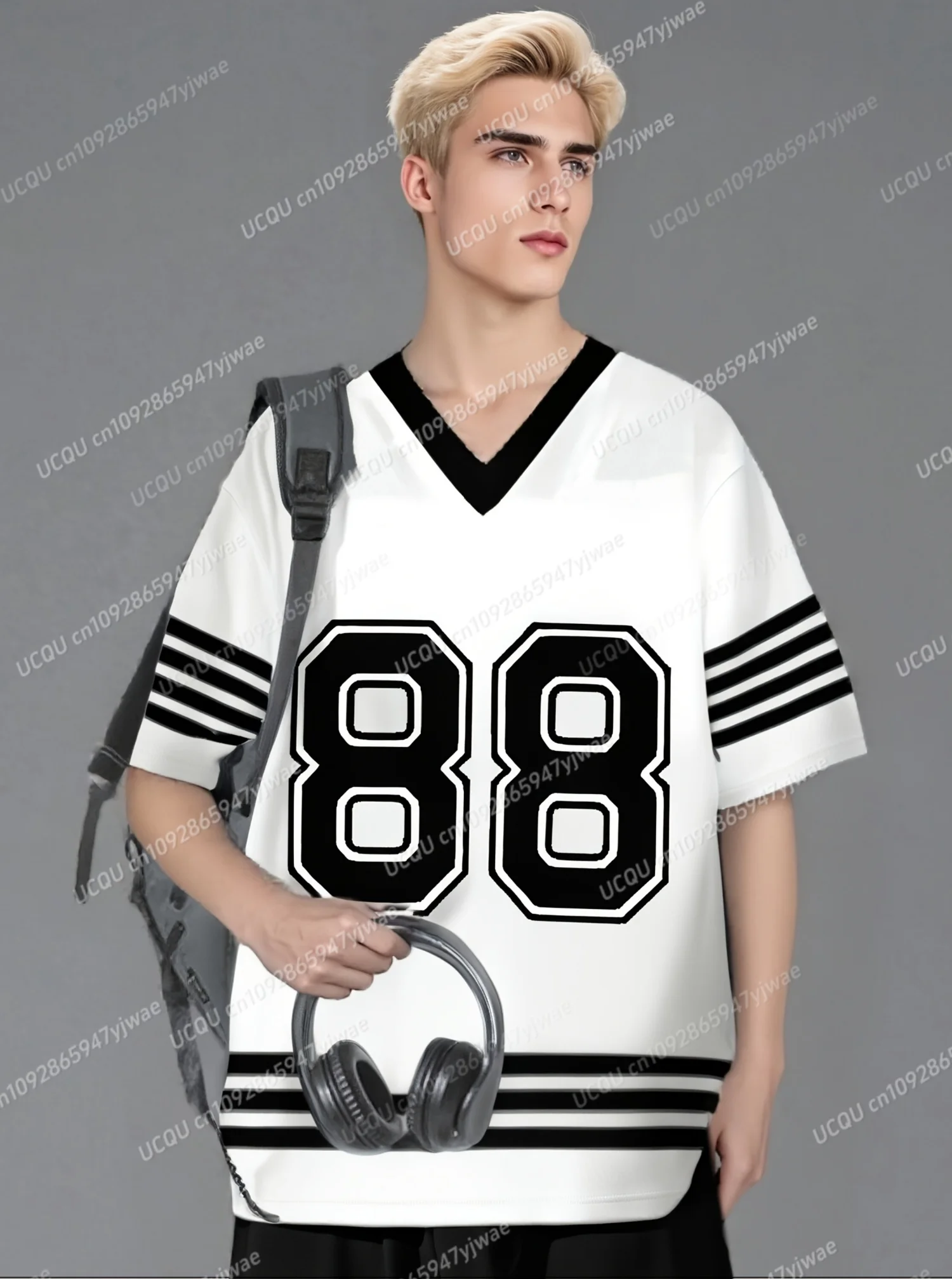Summer Mens Number 88 Stripe Print T-Shirt Man Short Sleeve Sport Wear Jersey T-Shirt Vintage Oversize Striped Tees Men Clothes
Summer Mens Number 88 Stripe Print T-Shirt Man Short Sleeve Sport Wear Jersey T-Shirt Vintage Oversize Striped Tees Men Clothes