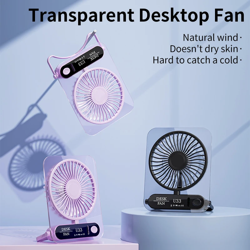 Transparent Acrylic Desktop Fan 2 In 1 Hanging Brushless Low Noise Digital Display Type C Portable Fan For Home Office Camping
Transparent Acrylic Desktop Fan 2 In 1 Hanging Brushless Low Noise Digital Display Type C Portable Fan For Home Office Camping