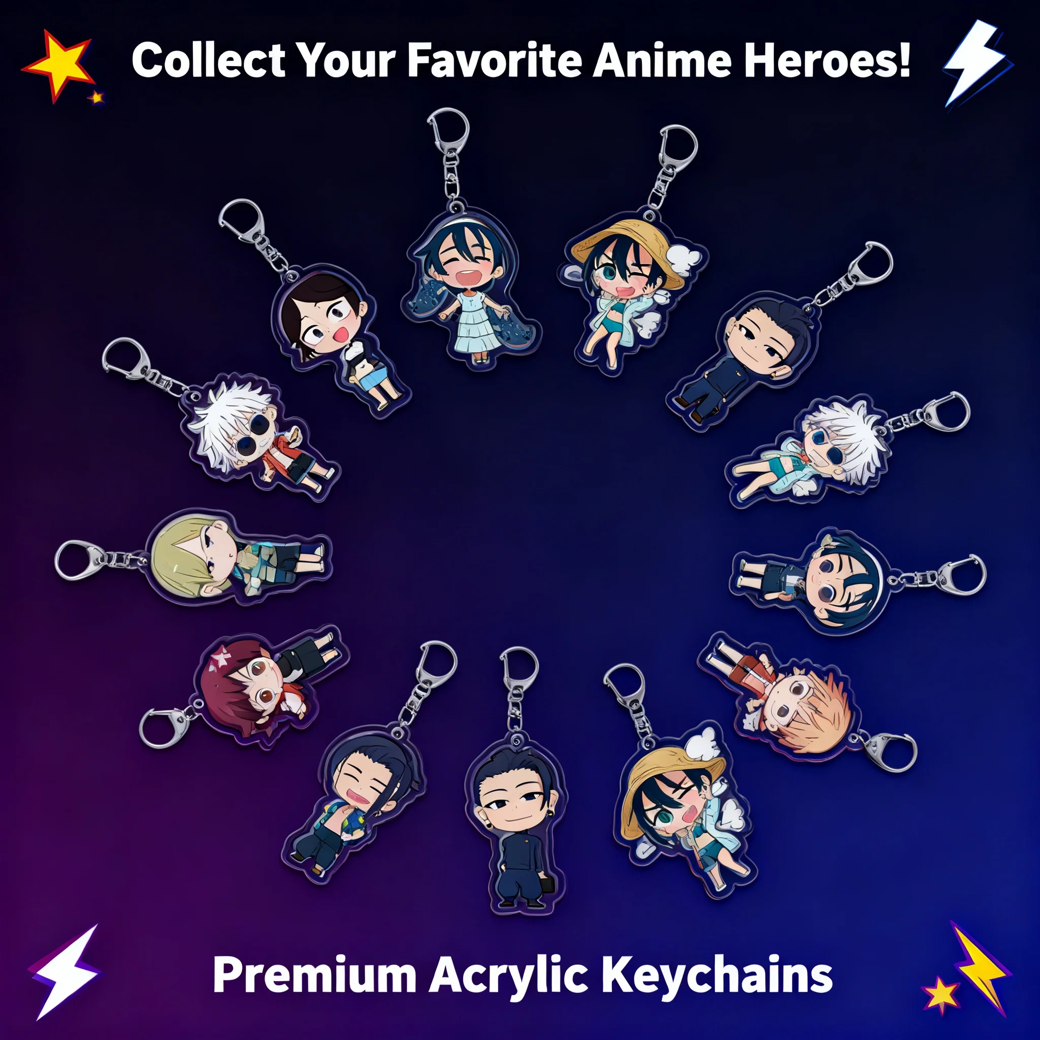 Jujutsu Kaisen Gojo Satoru Fushiguro Megumi Acrylic Keychain Pendant Charm Anime Merchandise Accessories Gift for Fans
Jujutsu Kaisen Gojo Satoru Fushiguro Megumi Acrylic Keychain Pendant Charm Anime Merchandise Accessories Gift for Fans