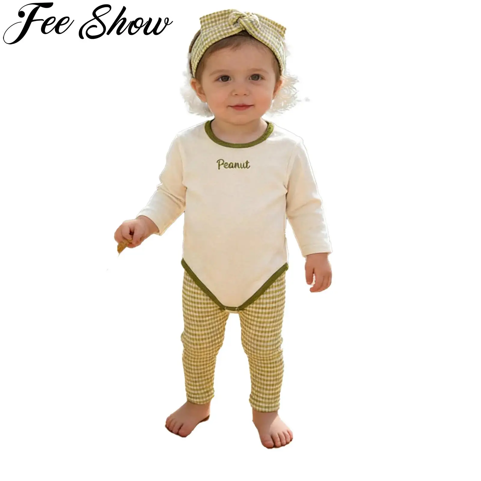 Baby Girls Boys Clothes 3-Piece Outfit Fall Long Sleeve Rompers with Elastic Waistband Striped Pants Headband Photo Shoot Set
Baby Girls Boys Clothes 3-Piece Outfit Fall Long Sleeve Rompers with Elastic Waistband Striped Pants Headband Photo Shoot Set