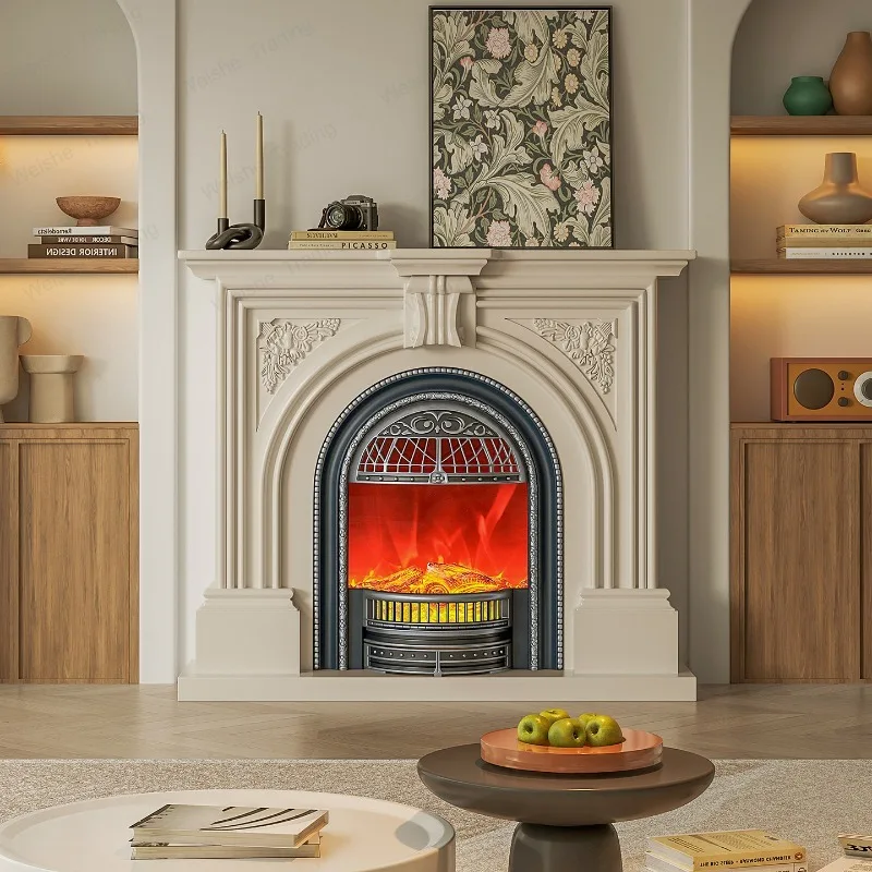 French fireplace decorative cabinet solid wood home villa living room simulation flame rack European retro fireplace landscaping
French fireplace decorative cabinet solid wood home villa living room simulation flame rack European retro fireplace landscaping