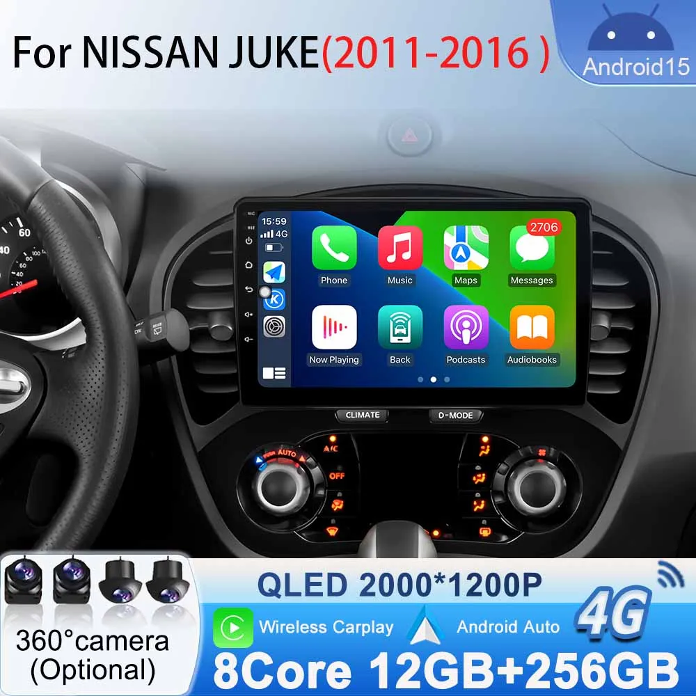 Android 15 for Nissan Juke 2011-2016 Car Radio Stereo Multimedia Video Player GPS Navigation Bluetooth Wifi Carplay Android Auto
Android 15 for Nissan Juke 2011-2016 Car Radio Stereo Multimedia Video Player GPS Navigation Bluetooth Wifi Carplay Android Auto