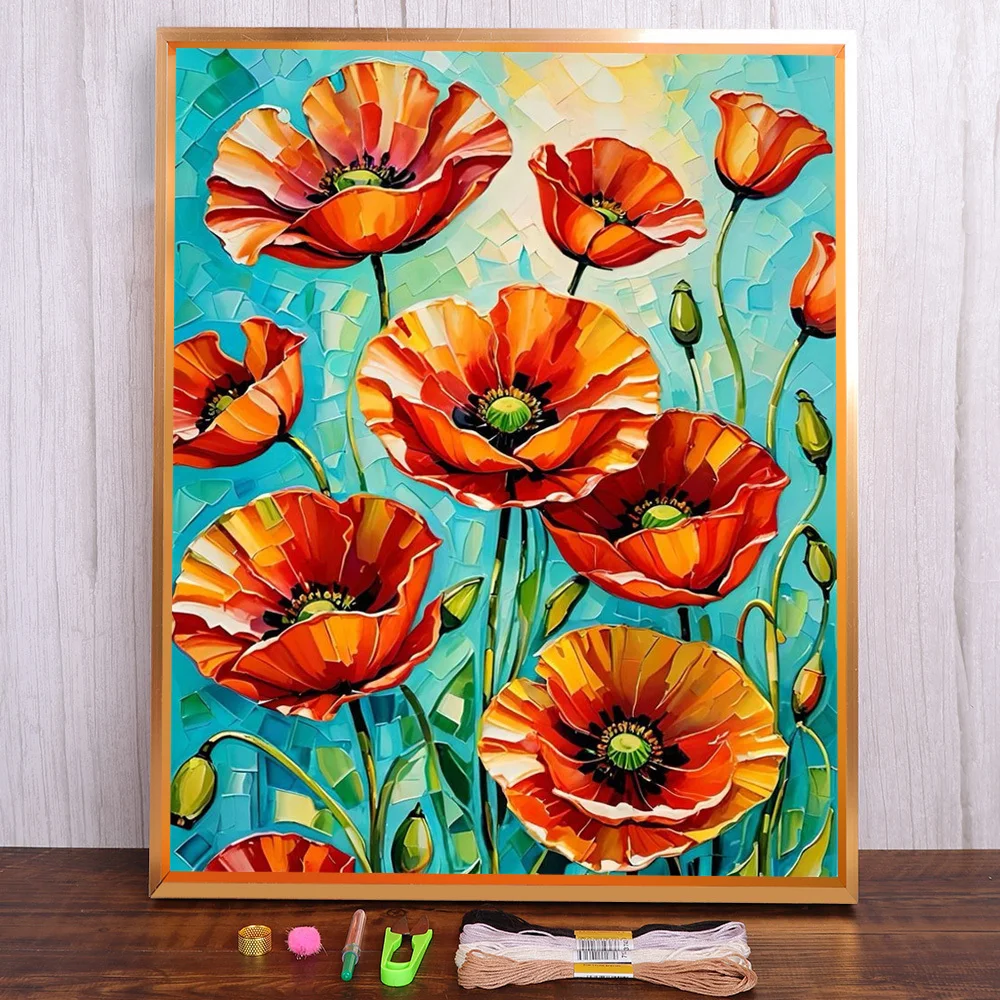 Flower Poppy Printed 11CT Cross Stitch DIY Embroidery Full Kit Handmade Knitting Sewing Painting Home Decor Stamped Jewelry
Flower Poppy Printed 11CT Cross Stitch DIY Embroidery Full Kit Handmade Knitting Sewing Painting Home Decor Stamped Jewelry