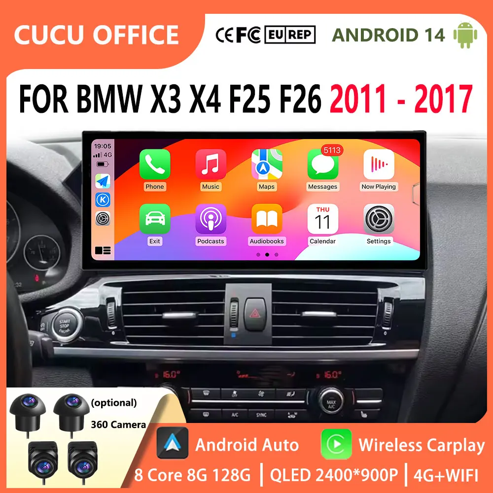 Car Video Radio Multimedia player Bluetooth for BMW X3 X4 F25 F26 2011 - 2017 CIC/NBT System Android 14 GPS Navi QLED Screen 4G
Car Video Radio Multimedia player Bluetooth for BMW X3 X4 F25 F26 2011 - 2017 CIC/NBT System Android 14 GPS Navi QLED Screen 4G