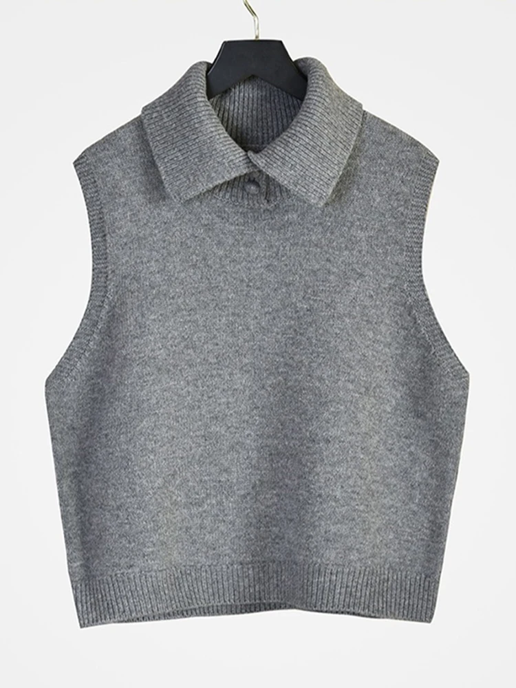 Однотонный шерстяной вязаный жилет, женский модный многослойный жилет с отложным воротником, утягивающая основа для осени
Однотонный шерстяной вязаный жилет, женский модный многослойный жилет с отложным воротником, утягивающая основа для осени