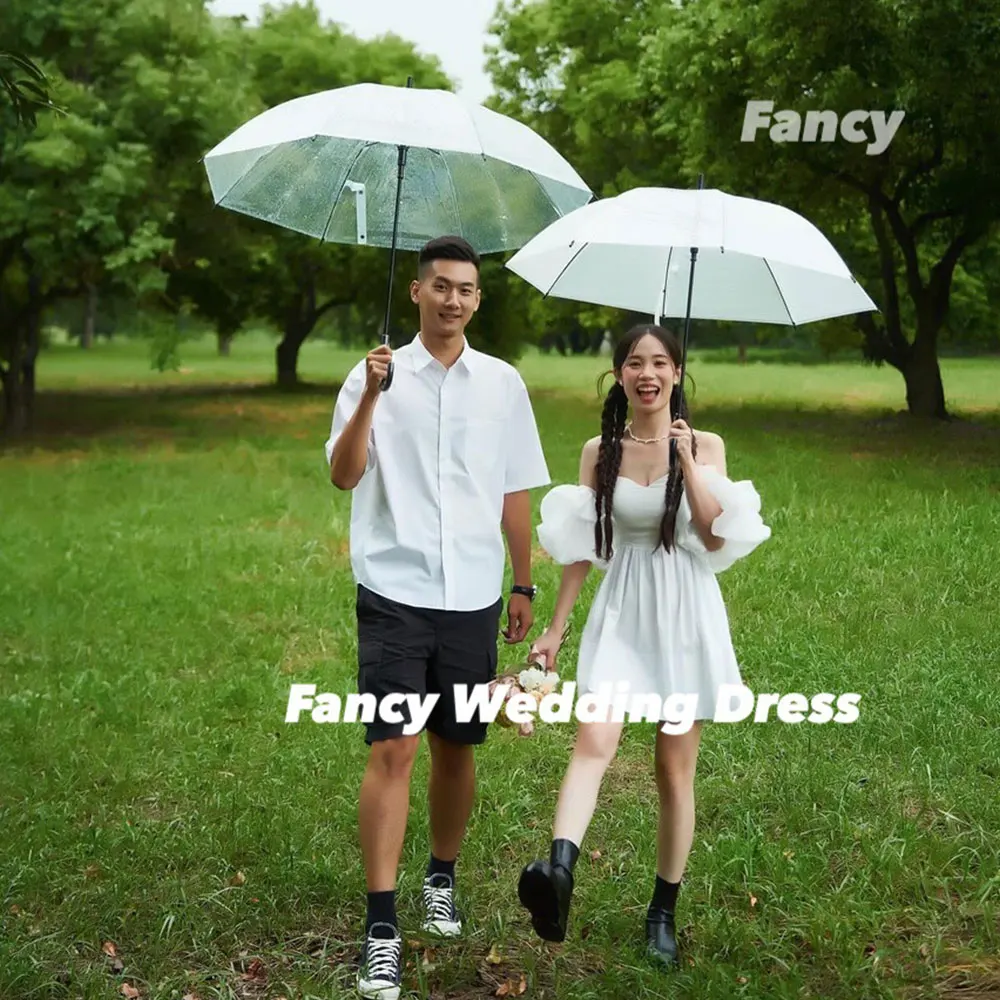 Fancy Cute V Neck Korea Wedding Dress Photo Shoot A Line Mini Short Bridal Gown Removable Sleeves Special Dresses Customized
Fancy Cute V Neck Korea Wedding Dress Photo Shoot A Line Mini Short Bridal Gown Removable Sleeves Special Dresses Customized