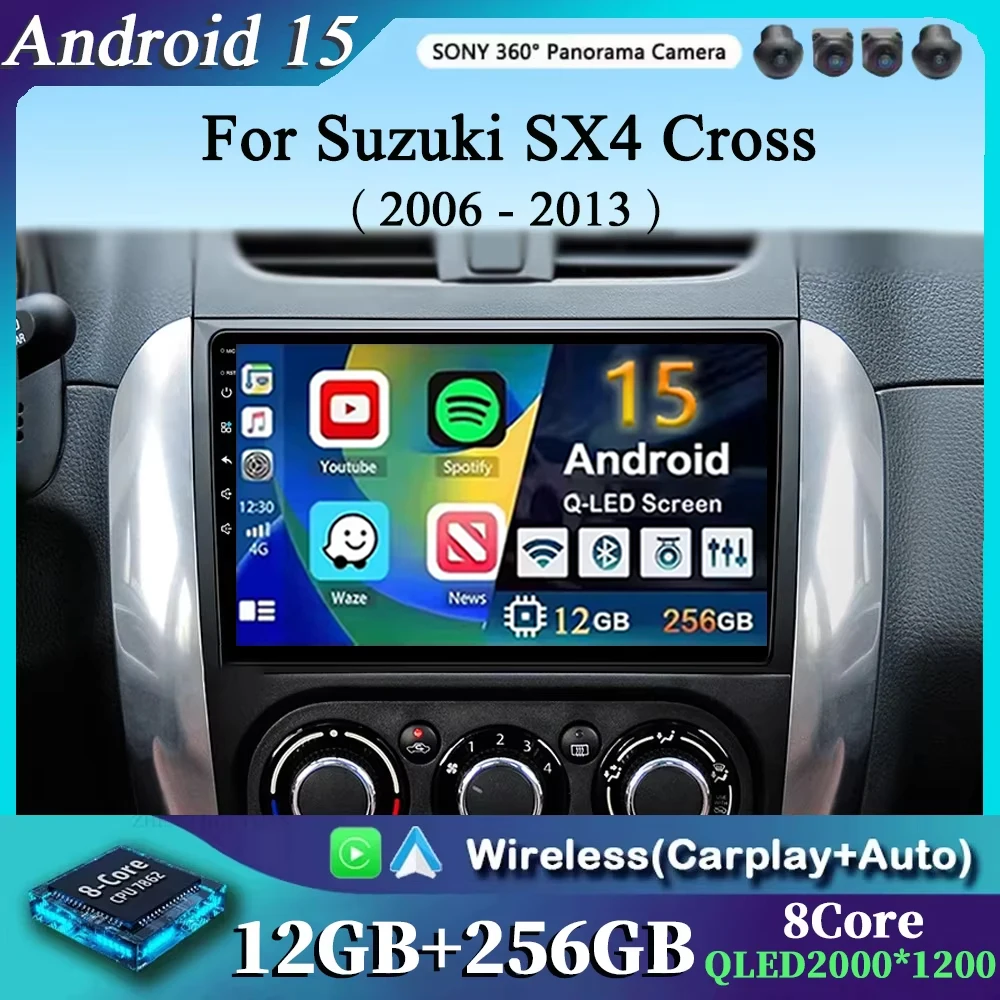 Для Suzuki SX4 Cross 2006-2013 2K 12 + 256 QLED Android 15 CarPlay Автомобильный радиоприемник Мультимедийный видеоплеер GPS стерео головное устройство 4G WIFI
Для Suzuki SX4 Cross 2006-2013 2K 12 + 256 QLED Android 15 CarPlay Автомобильный радиоприемник Мультимедийный видеоплеер GPS стерео головное устройство 4G WIFI