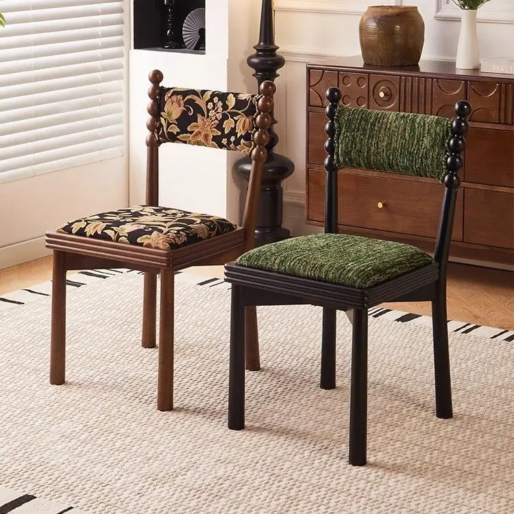 French dining chair solid wood soft bag retro antique back chair home makeup designer chair simple
French dining chair solid wood soft bag retro antique back chair home makeup designer chair simple