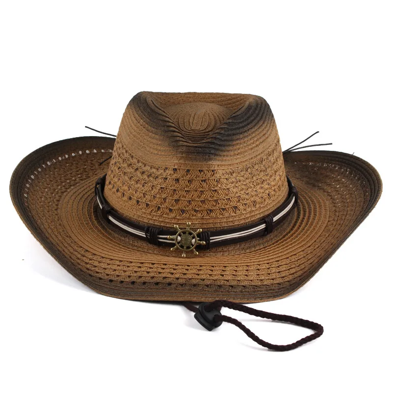 New European And American Western Cowboy Straw Hat With Curved Brim, Outdoor Casual Sun Hat For Spring And Summer, Unisex
New European And American Western Cowboy Straw Hat With Curved Brim, Outdoor Casual Sun Hat For Spring And Summer, Unisex