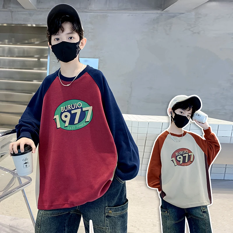 Spring Autumn Patchwork Children's Sweatshirt Boy Casual Clothing Outerwear Long Sleeve Pullovers Tops Cotton Kids Wear 5-14 Y
Spring Autumn Patchwork Children's Sweatshirt Boy Casual Clothing Outerwear Long Sleeve Pullovers Tops Cotton Kids Wear 5-14 Y
