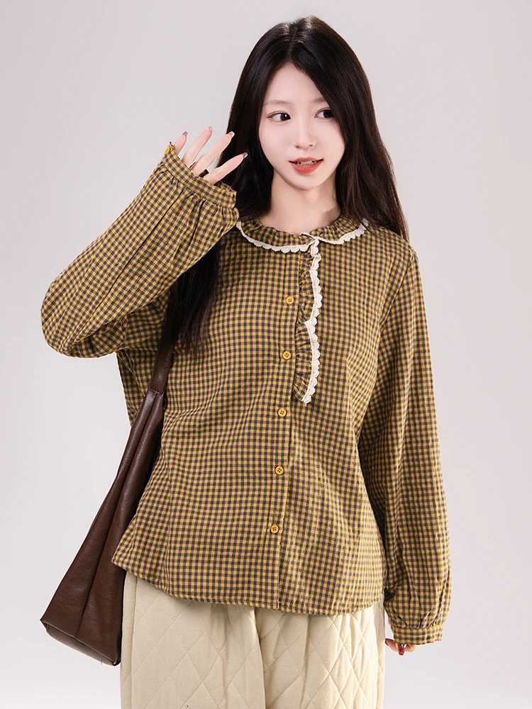 Artisanal Fce с кружевным воротником на подкладке, желтый клетчатый женский зимний теплый топ для внутренней одежды, милый молодежный кукольный воротник irt
Artisanal Fce с кружевным воротником на подкладке, желтый клетчатый женский зимний теплый топ для внутренней одежды, милый молодежный кукольный воротник irt