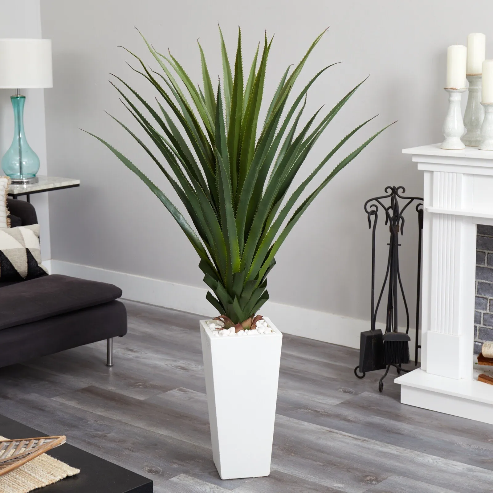 5' Artificial Spiky Agave Plant in White Tower Planter Home Decor.
5' Artificial Spiky Agave Plant in White Tower Planter Home Decor.