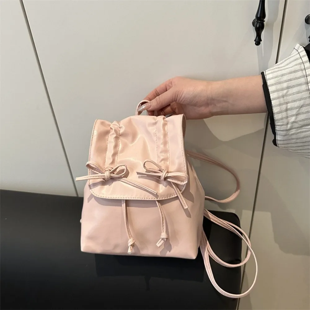 Cute Tie Bow Backpack Large Capacity Solid Color Pu Leather Backpack Korean Style Handbag Student School Bag Outdoor
Cute Tie Bow Backpack Large Capacity Solid Color Pu Leather Backpack Korean Style Handbag Student School Bag Outdoor
