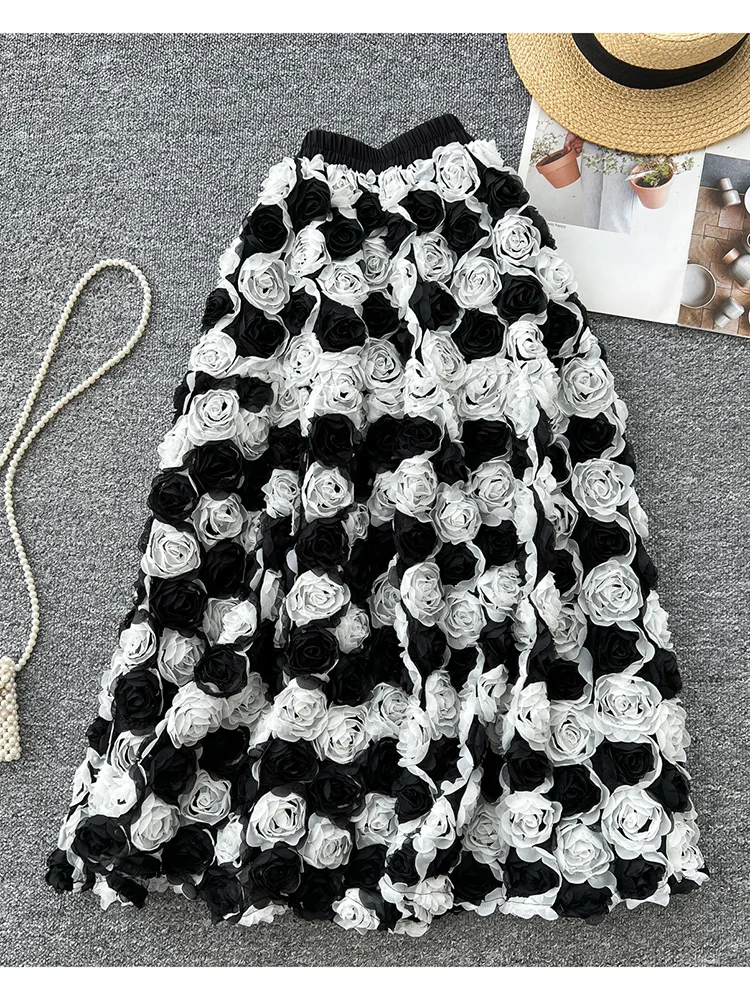 Women's Spring Skirt French Retro Elegant Three-dimensional Rose Flower High Waist Slimming Gentle A-line Fairy Faldas SK031
Women's Spring Skirt French Retro Elegant Three-dimensional Rose Flower High Waist Slimming Gentle A-line Fairy Faldas SK031