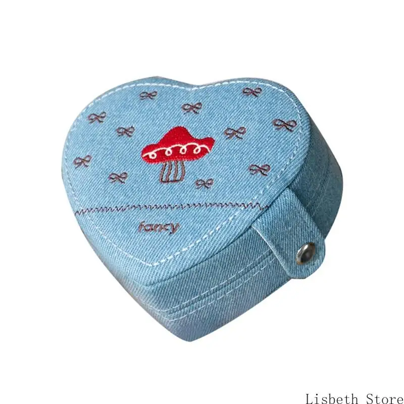 Compact Denims Jewelry Storage Box Heart Design Multi Layer Compartments For Earrings Necklaces Gift For Daily Use
Compact Denims Jewelry Storage Box Heart Design Multi Layer Compartments For Earrings Necklaces Gift For Daily Use
