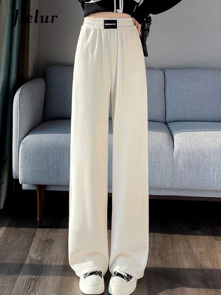 Jielur Knitting Elastic Waist Loose Women's Pants Simple Loose Casual Pure Color Basic Office Lady Pockets Female Wide Leg Pants
Jielur Knitting Elastic Waist Loose Women's Pants Simple Loose Casual Pure Color Basic Office Lady Pockets Female Wide Leg Pants