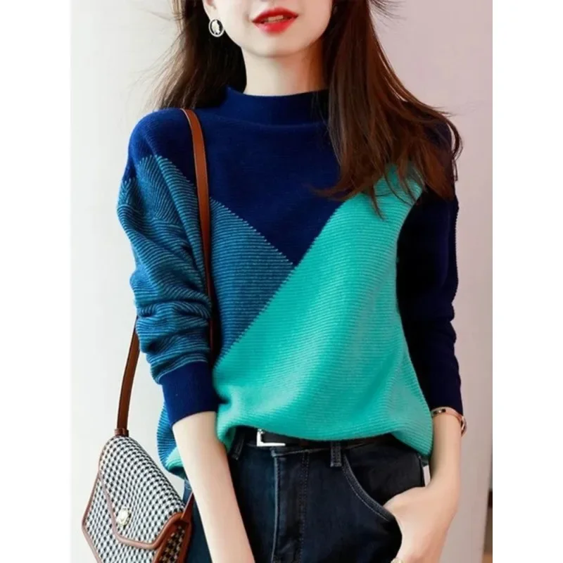 Sweater Women Korean Fashion Autumn Winter Contrast Knitwear Keep Warm O-Neck Long Sleeve Knitted Ladies Pullover N155
Sweater Women Korean Fashion Autumn Winter Contrast Knitwear Keep Warm O-Neck Long Sleeve Knitted Ladies Pullover N155